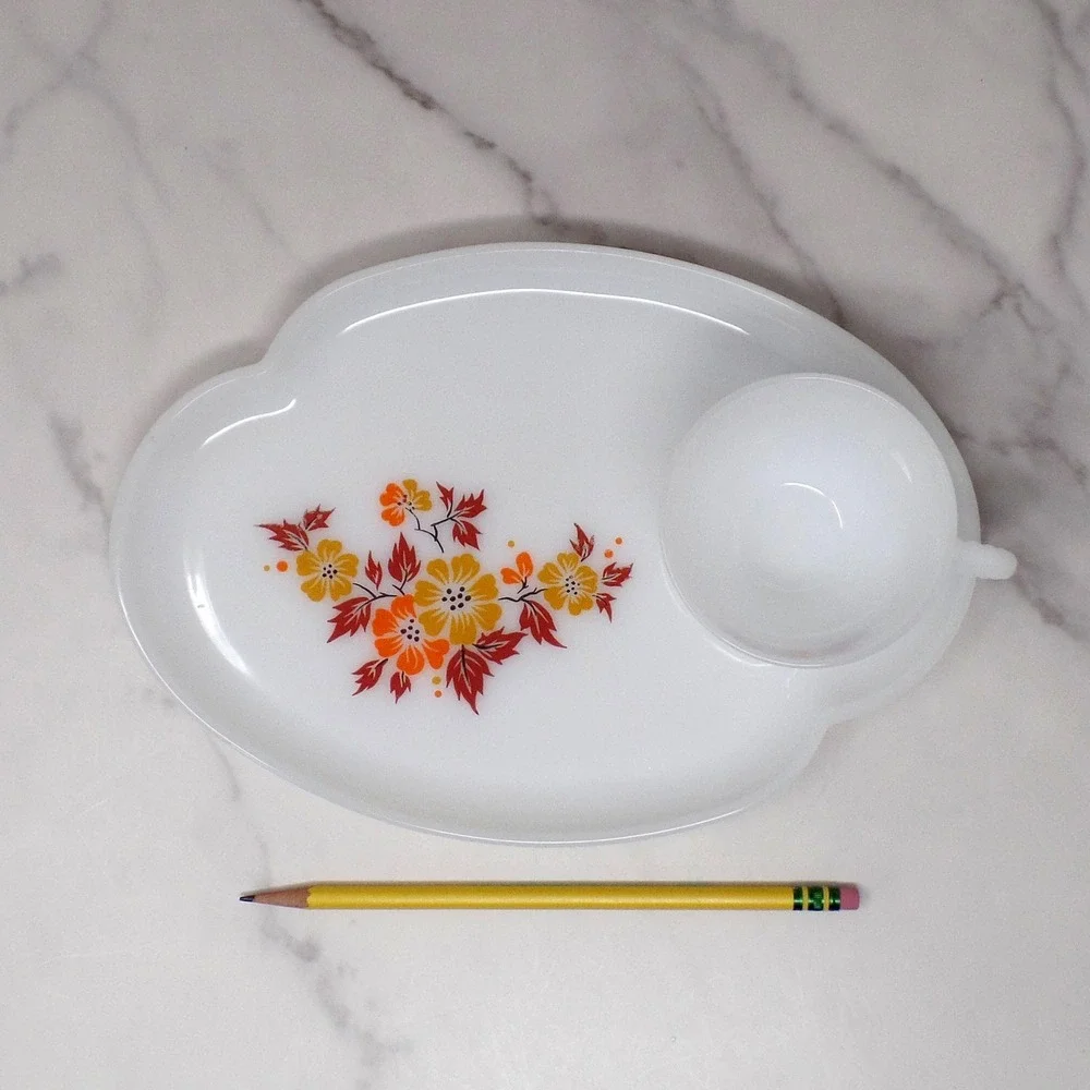 Vintage Federal Glass Snack Sets, Blossom (4 sets in original box) (1950s)